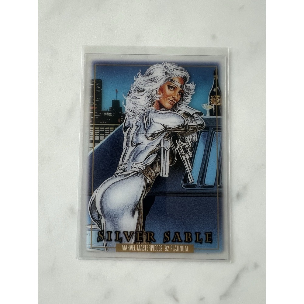2024 Upper Deck Marvel Masterpieces '92 Platinum Silver Sable Clear Cut #81 Card